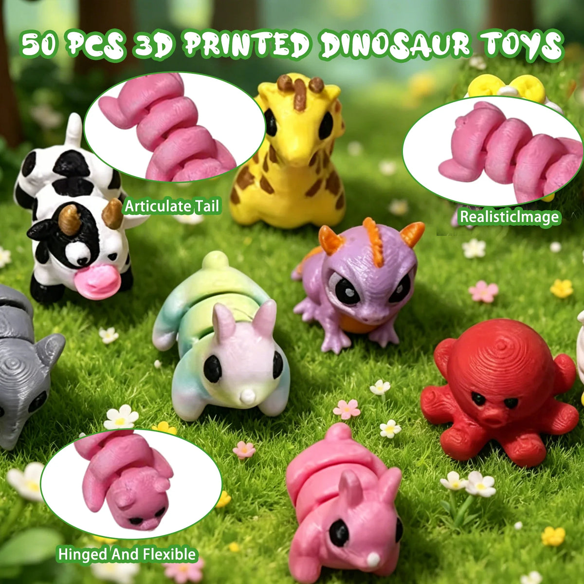 Mini 3D Animal Figurines Set