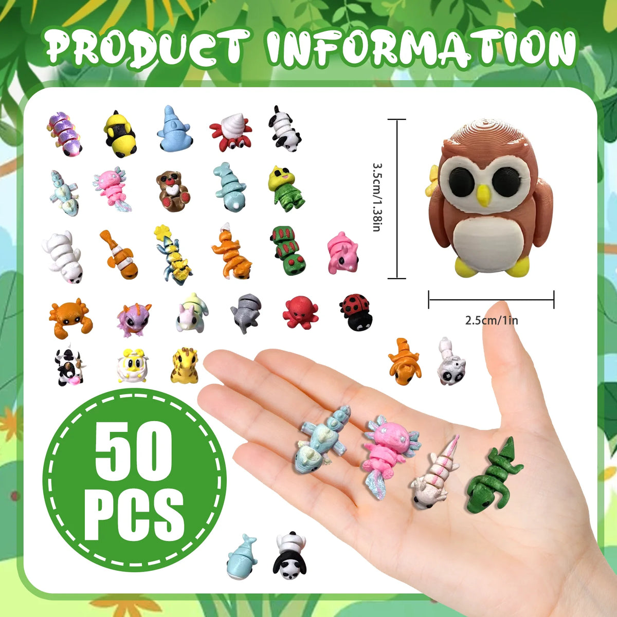 Mini 3D Animal Figurines Set